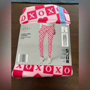 Aldi Fleece Lined Leggings - Red/Pink